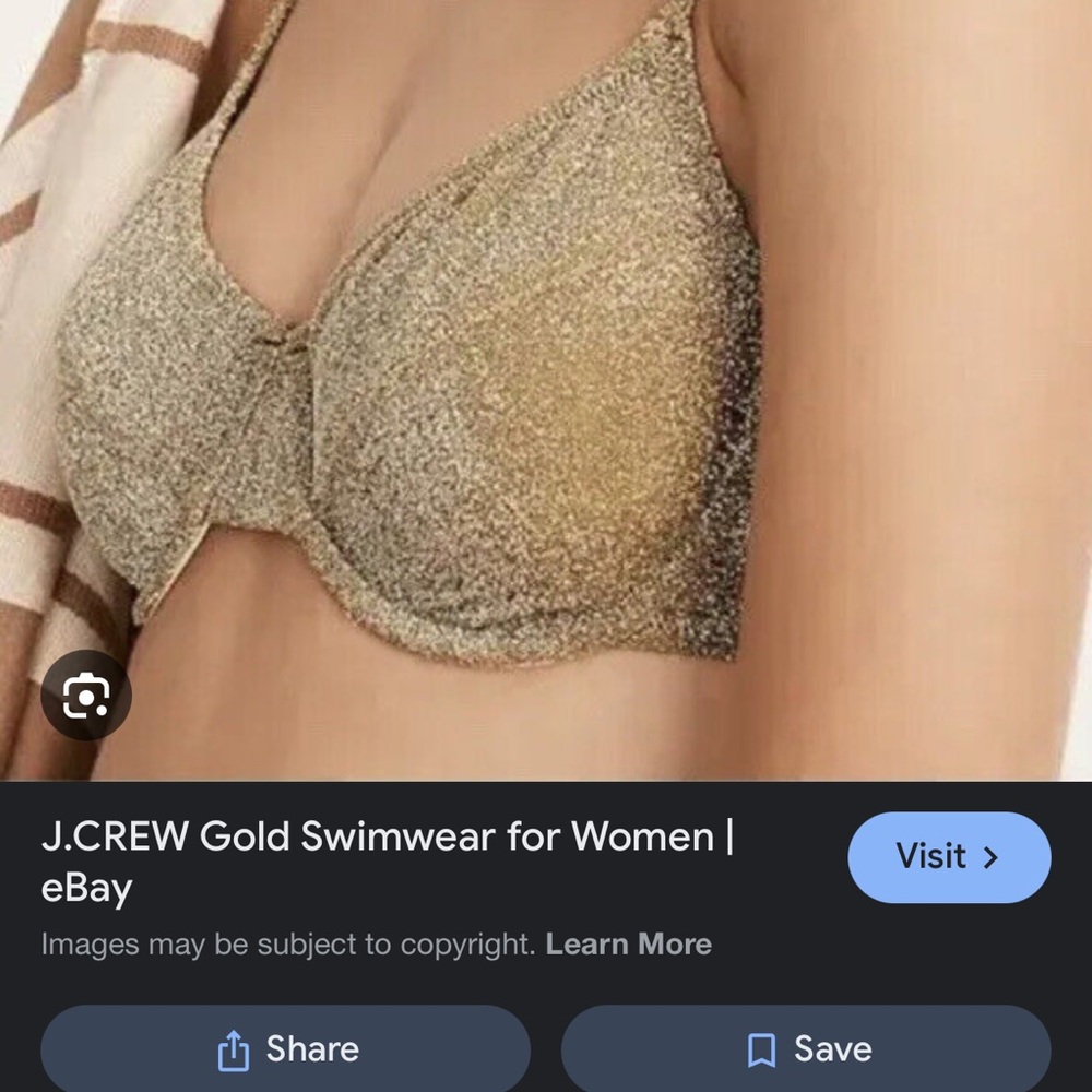 J. Crew gold glitter bikini 36C / medium NWT